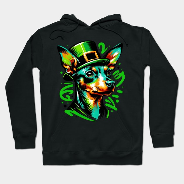 Miniature Pinscher Celebrates Saint Patrick's Day Hoodie by ArtRUs